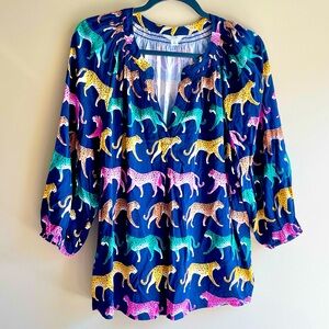 Crown & Ivy Multi-Color Cheetah Blouse